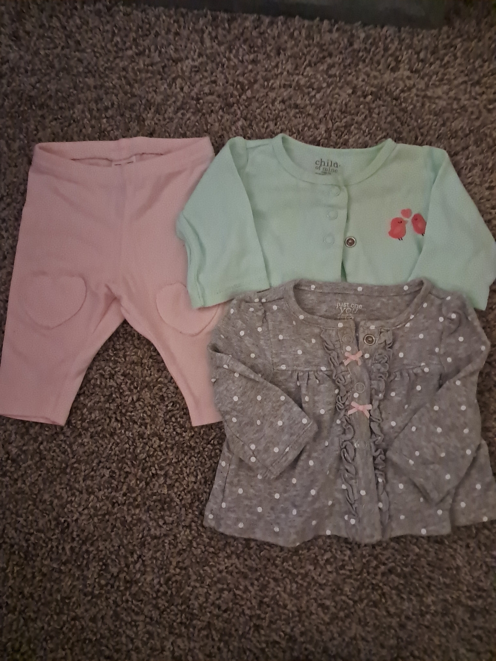 Carter's Gray & Mint Baby Outfit Set